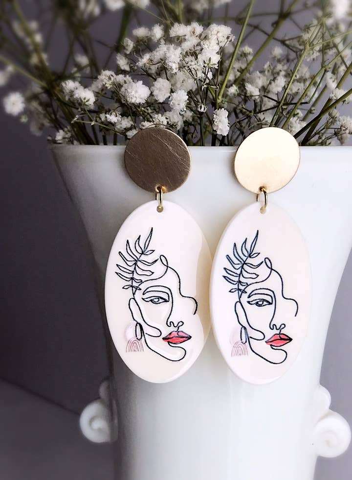 Pearl and Ivy Studio - Wholesale Dangle Earrings - Face earrings - vogue0