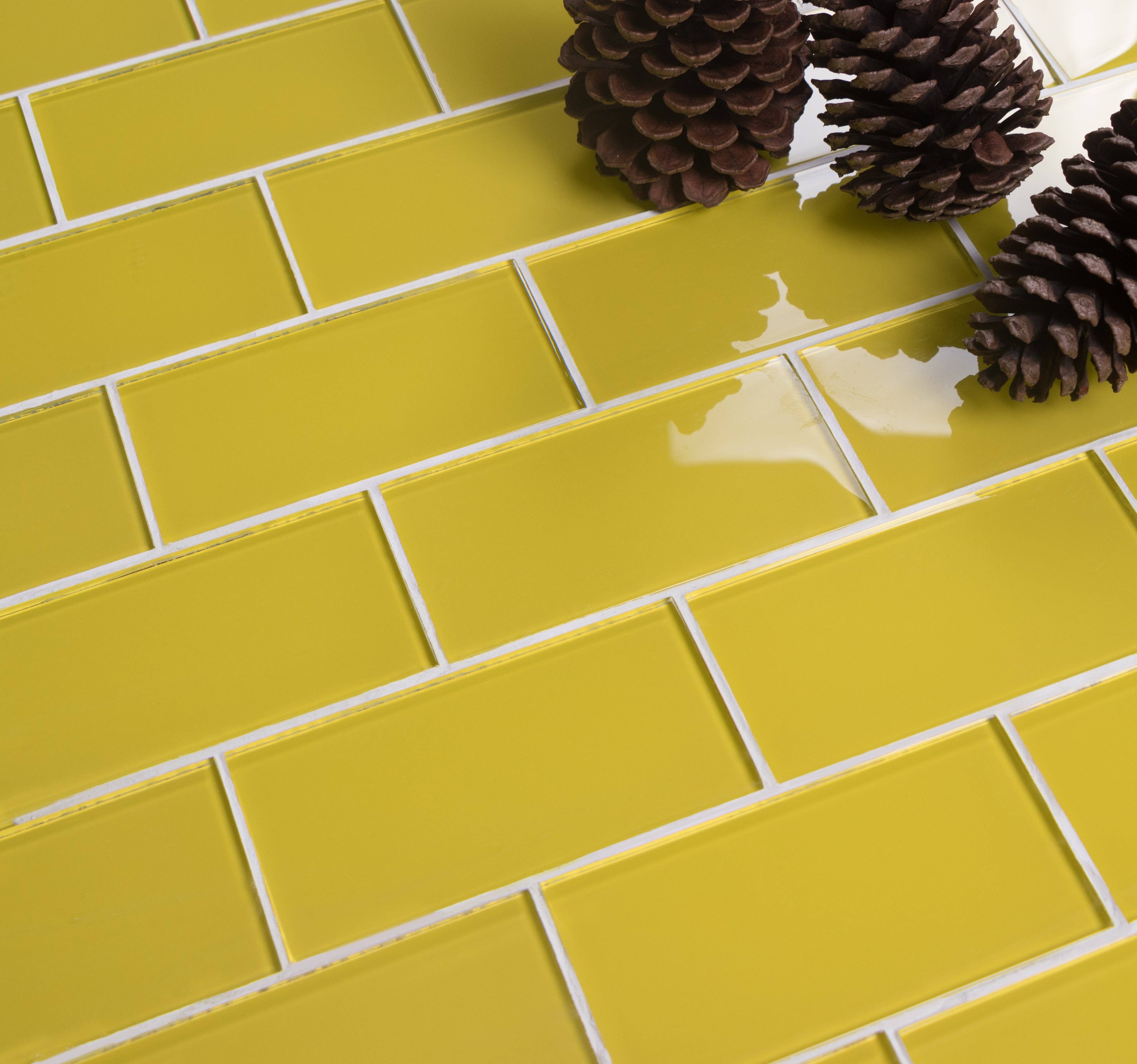 WS Tiles - Vente Carrelages muraux - Carreau de mosaïque en verre de 3" x 6", dosseret pour cuisine et salle de bain - 5 pieds carrés par carton55