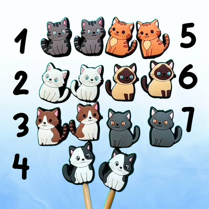 Comma Craft Co - Wholesale Knitting/Crochet Supplies - Knitting Needle Point Protectors - Cat Breeds Kitty Pets