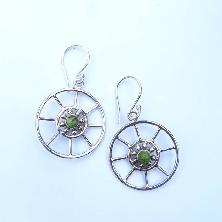 Pendientes colgantes de plata de ley y gaspeita para venta al por mayor de Anna King Designs