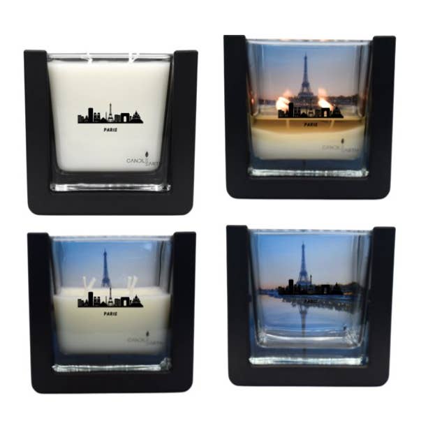 Duftlys med overraskelse - Paris 235 g vegansk voks for engroshandel hos Candlearth