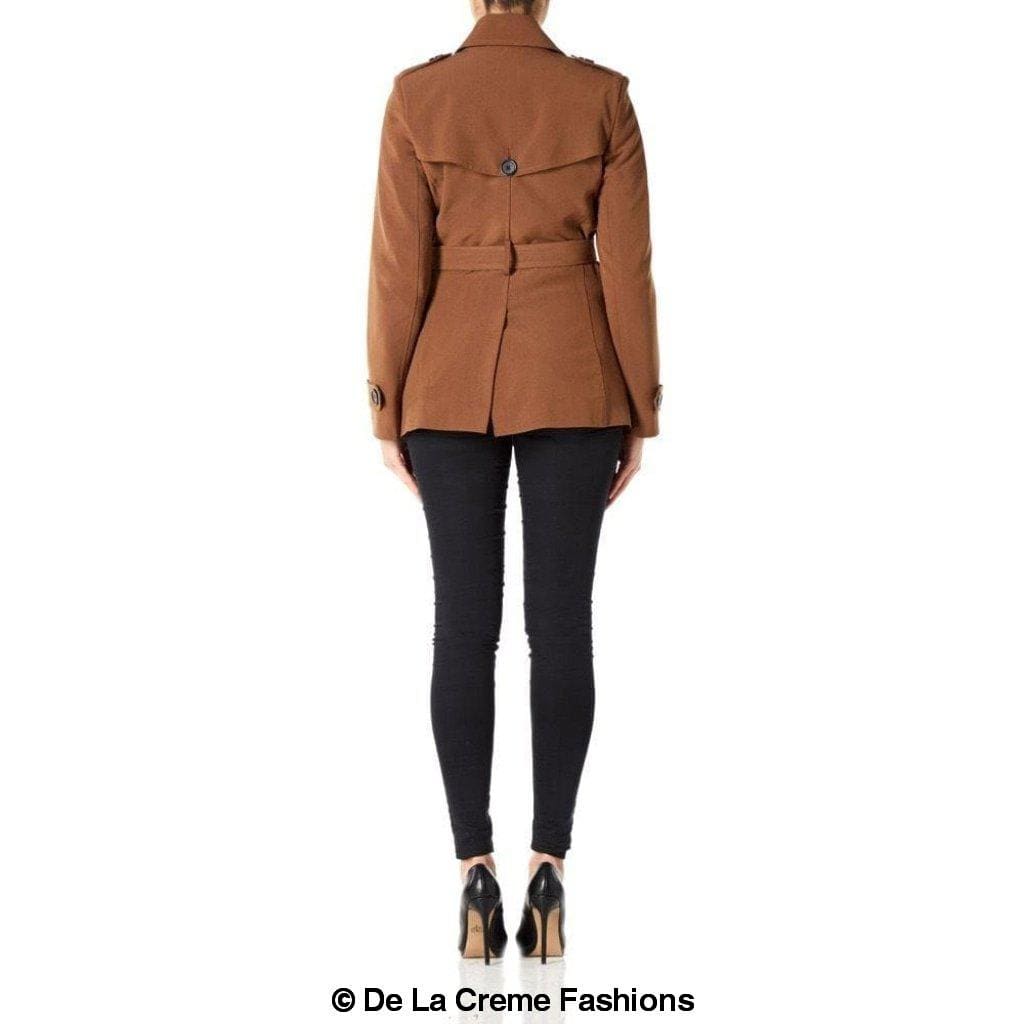 De La Creme Fashions – Großhandel Mantel - Damen – Damen Frühjahr/Sommer Zweireiher Kurzmantel mit Gürtel9