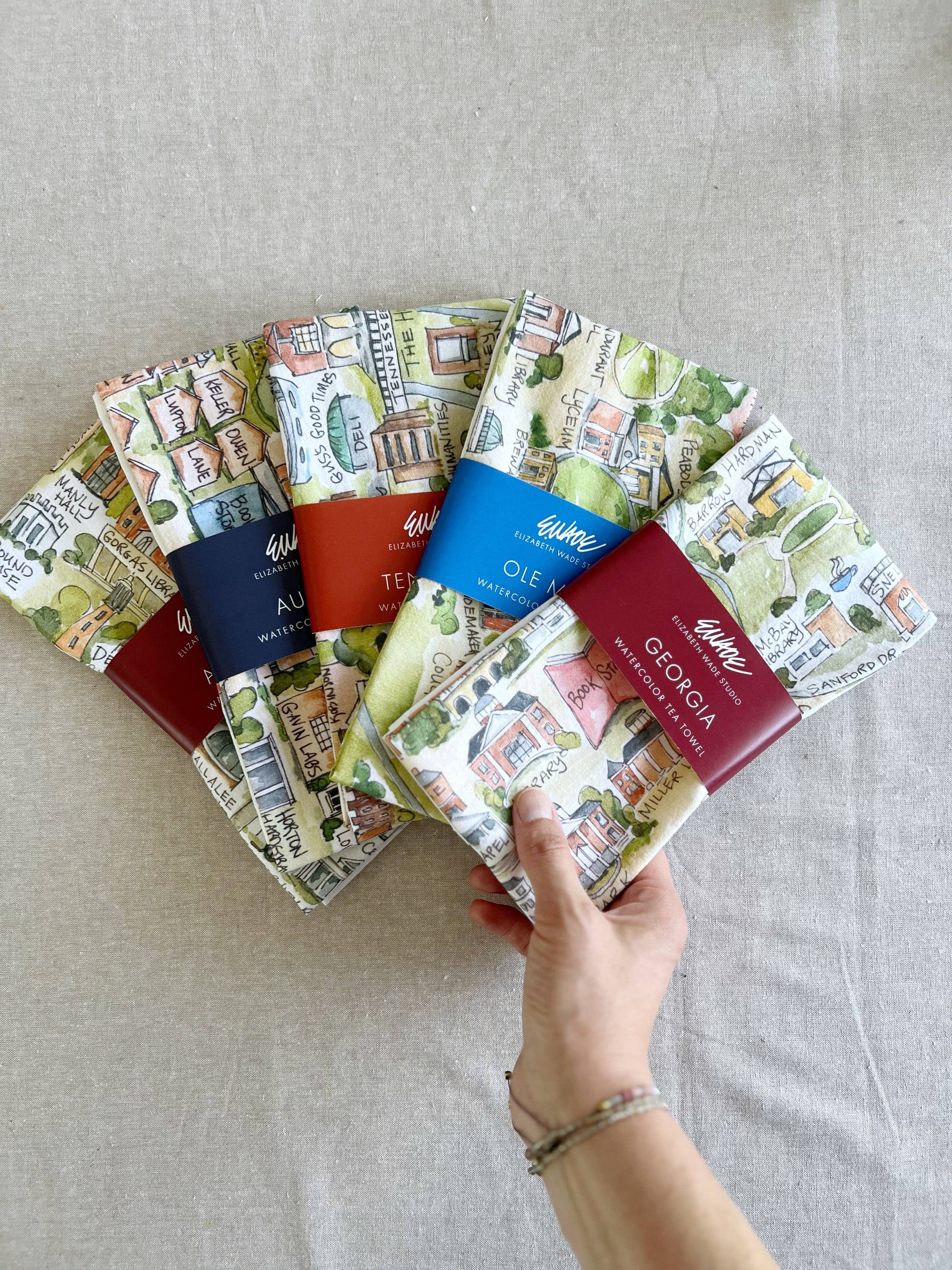 Elizabeth Wade Studio - Wholesale Tea Towel - Alabama Campus Tea Towel2