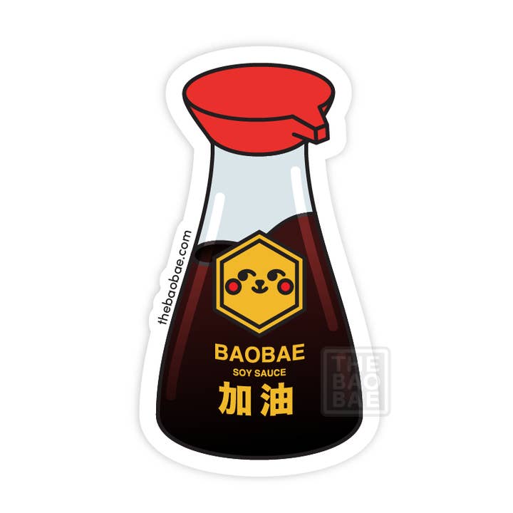 Autocollant Ajouter de l'Huile Bouteille de Sauce Soja pour la vente par The Bao Bae