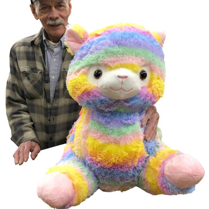 Big Plush - Wholesale Stuffed/Plush Toy - Kids & Baby - Extra Large Stuffed Llama Rainbow Color Soft 30 inches