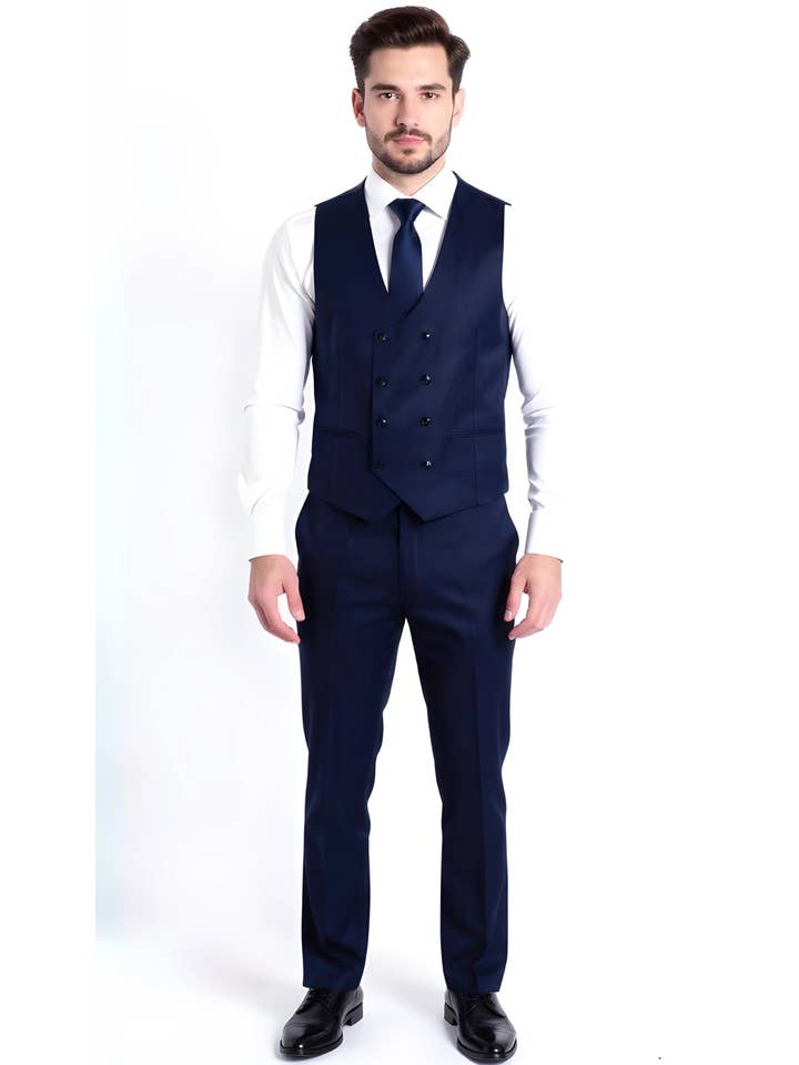 Ferrecci - Wholesale Suit Set - Men's - Rockford Hunter Green Peak Lapel Double Breasted Suit - Slim13