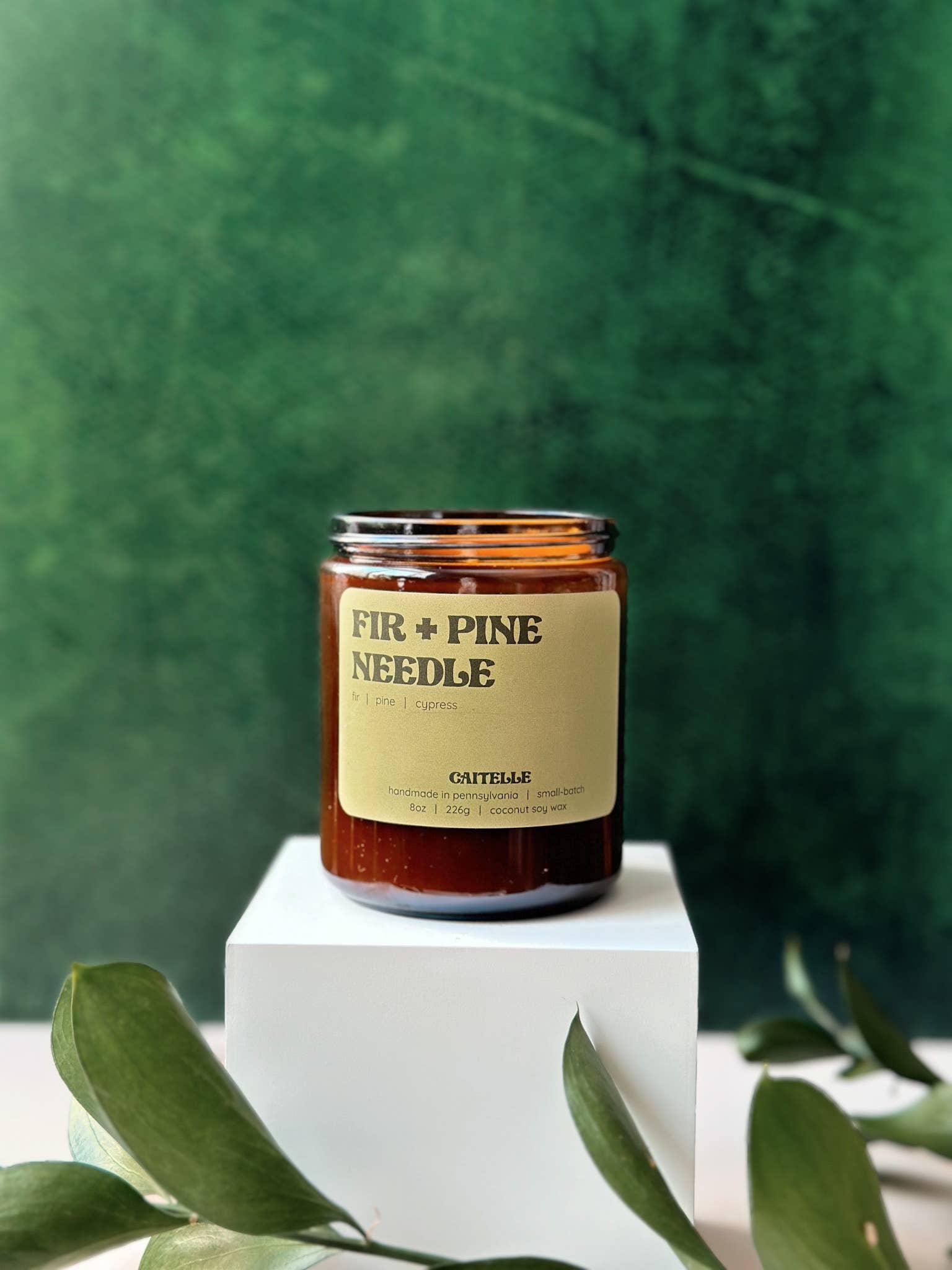 Caitelle - Wholesale Jar/Filled Candle - Fir & Pine Needle Handmade Coconut Soy Wax Candle3