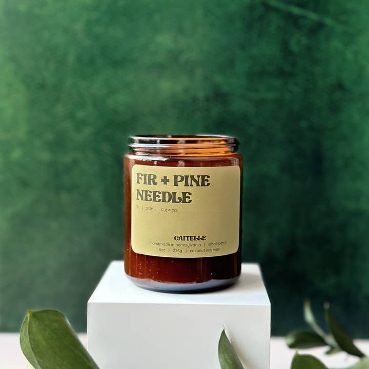 Caitelle - Wholesale Jar/Filled Candle - Fir & Pine Needle Handmade Coconut Soy Wax Candle3