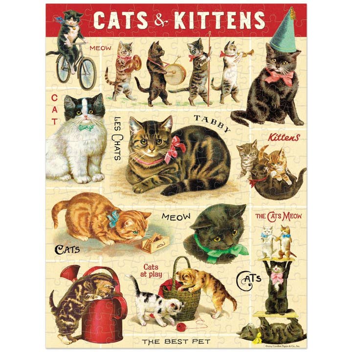 Bobangles - Wholesale Puzzle – Adult - Cavallini – 240 Pc Mini Puzzle Vintage Cats1