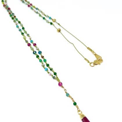 Chelsy Ruby Totem Necklace for wholesale by Les Hippies