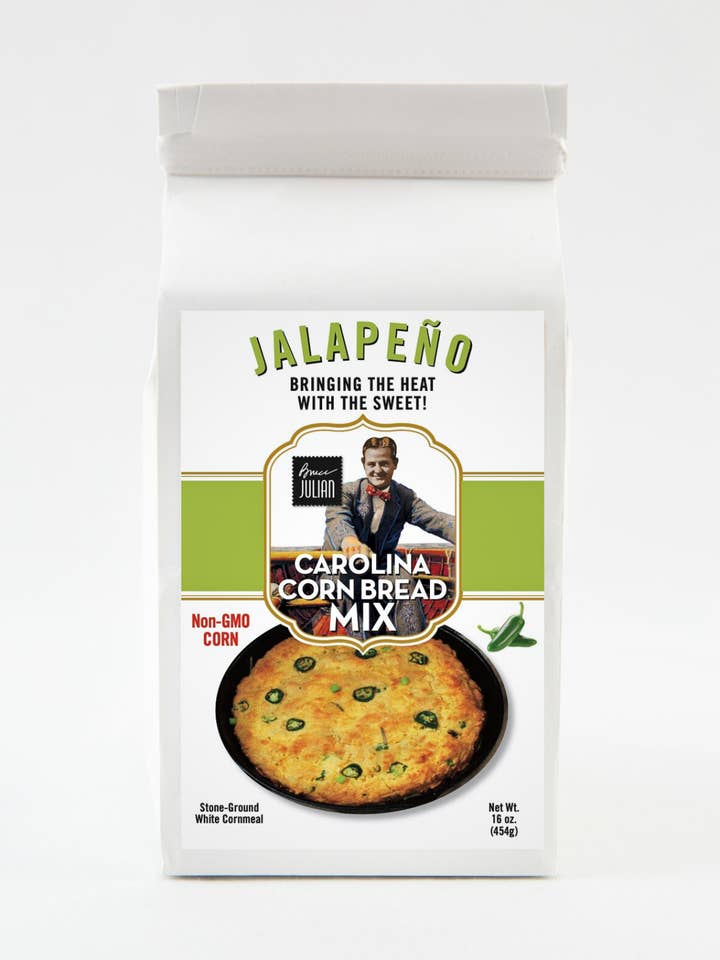Mélange pour pain de maïs au jalapeño Bruce Julian - 16 oz pour la vente par Bruce Julian Heritage Foods