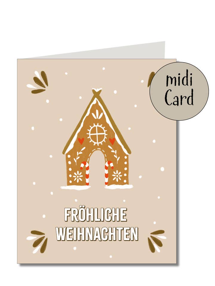 Midikarte Klapp Lebkuchenhaus für den Großhandel von KEITCARDS