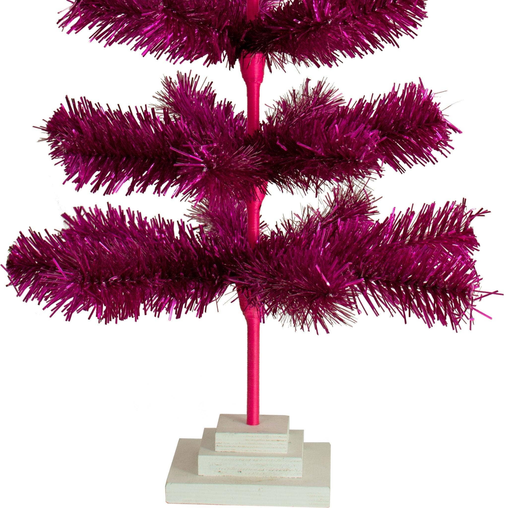 Lee Display - Wholesale Christmas Decoration - Fuchsia Tinsel Christmas Tree12