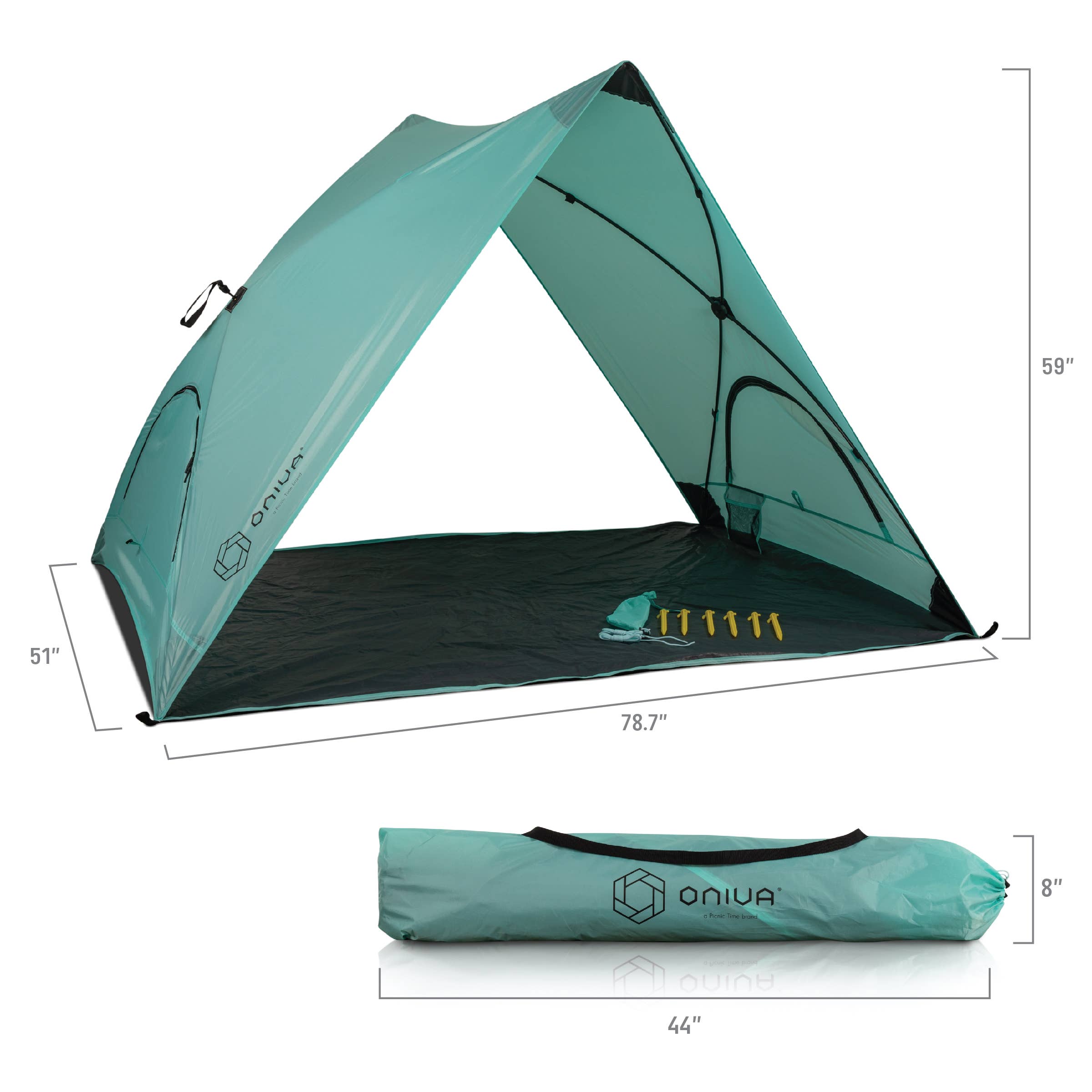 Ice Blue Pismo A-Frame Portable Beach Tent, (Ice Blue) for wholesale on Faire11