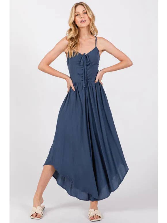 Final Touch - Wholesale Jumpsuit - Women's - Woven Solid Midi Jumpsuit - NJU60322-HV