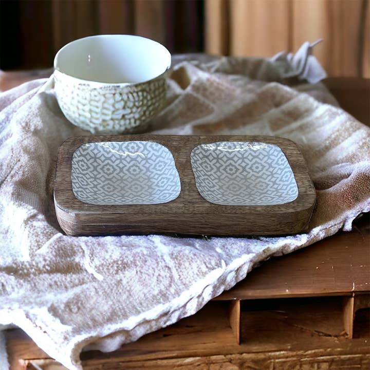Geko Products - Wholesale Serve Bowl - Wood Enamel Snack Bowls