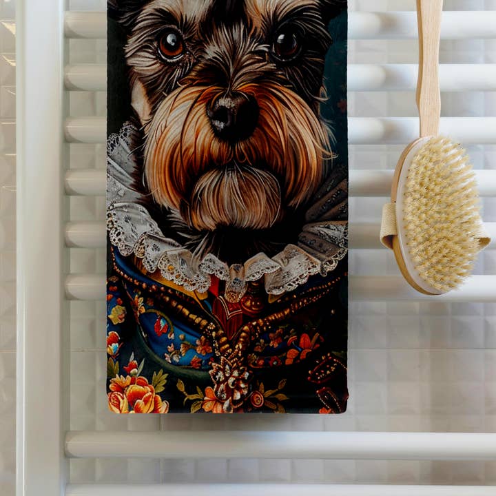 3dRose - Wholesale Bath Towel - 3dRose, Miniature Schnauzer Royal Portrait Canine Majesty, Towel1