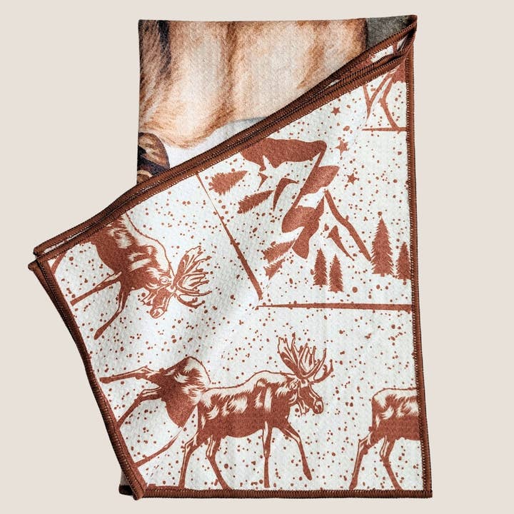 Buzzee - Wholesale Tea Towel - Moose - Dual Sided Hand Towel-Microfiber Kitchen Towel3