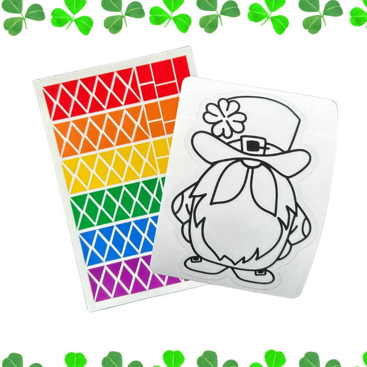 St Paddys Day Gnome Suncatcher Craft Kit for Kids for wholesale by Stick with Sofi