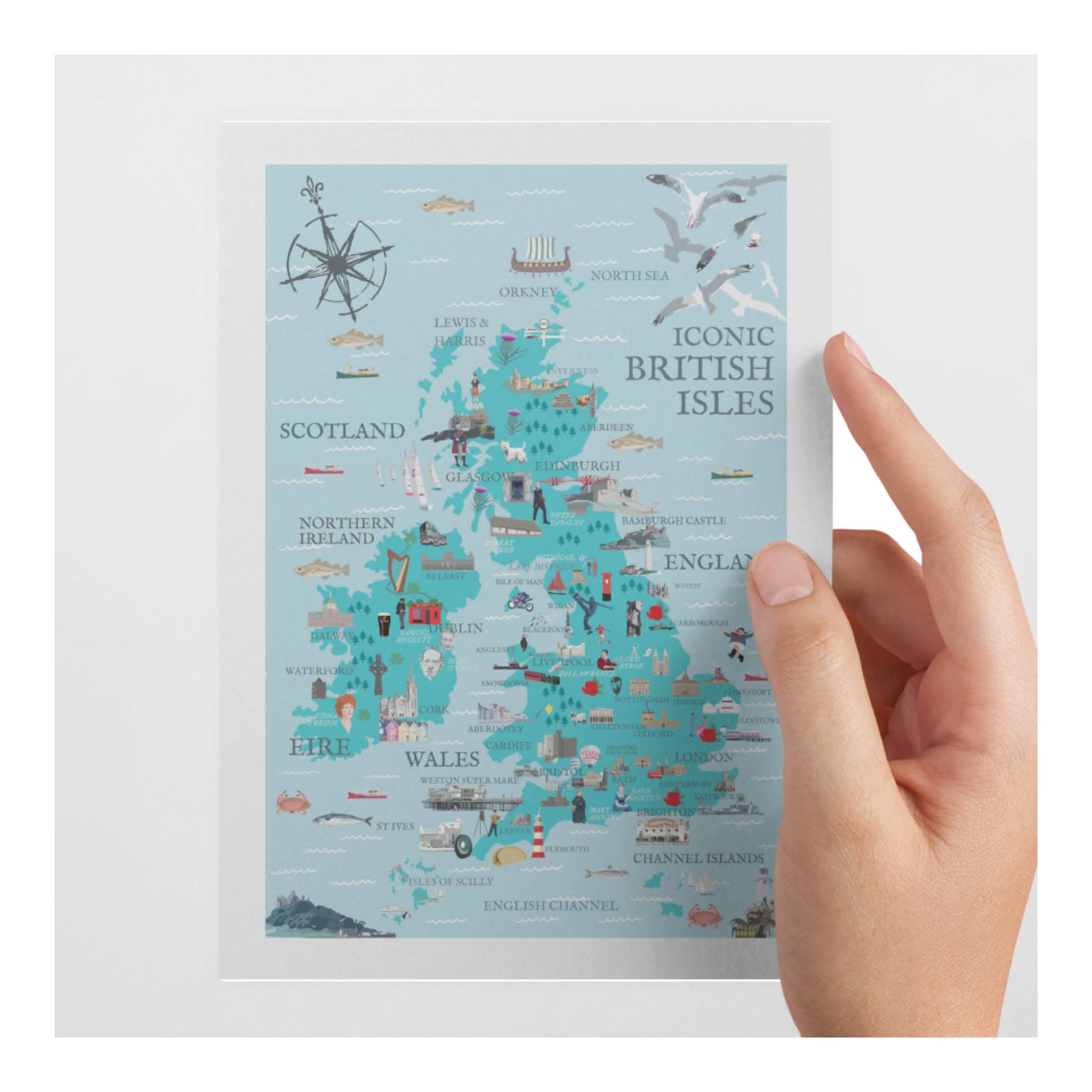 BETTY BOYNS MAPS – wholesale Postcard – Custom  Illustrated Map POSTCARDS0