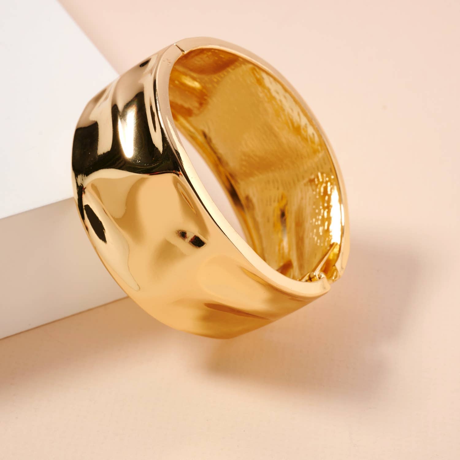 Irregular Wide 18K Gold Cuff Bracelet for wholesale on Faire1