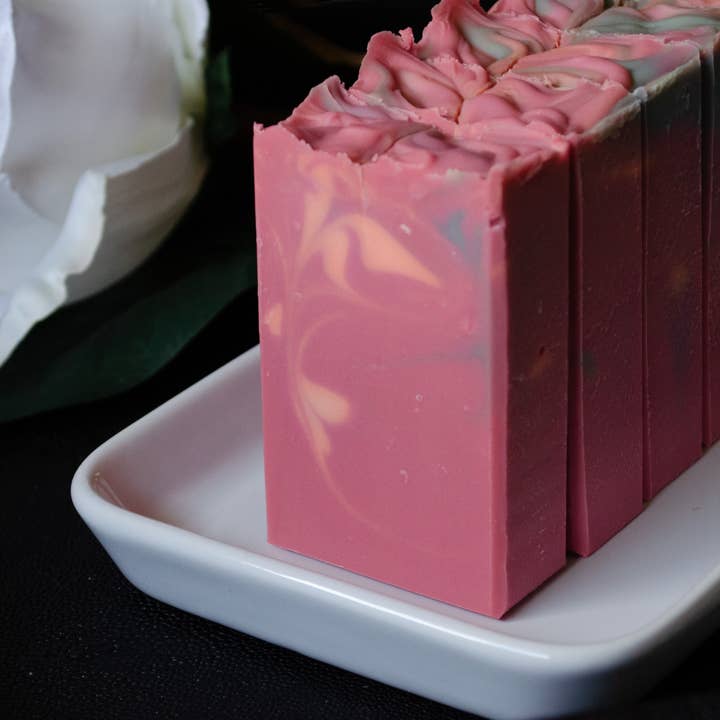 Raspberry Jam Artisan Soap for wholesale by Avery Grey Soapery