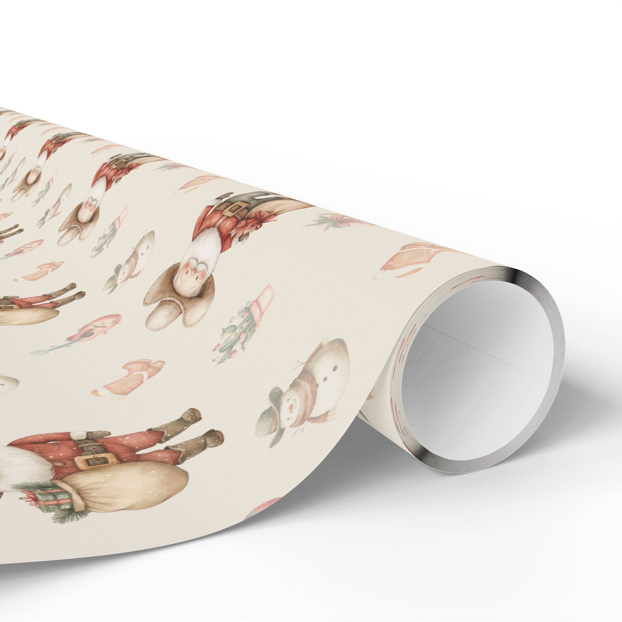 Lokipawz - Wholesale Flat Wrap - Western Santa Holiday Wrapping Paper3