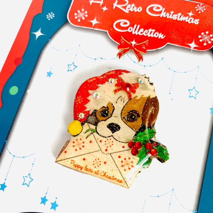 Rosie Rose Parker – Engroshandel Broche – hund gaver jul broche hvalp gave smykker uk1