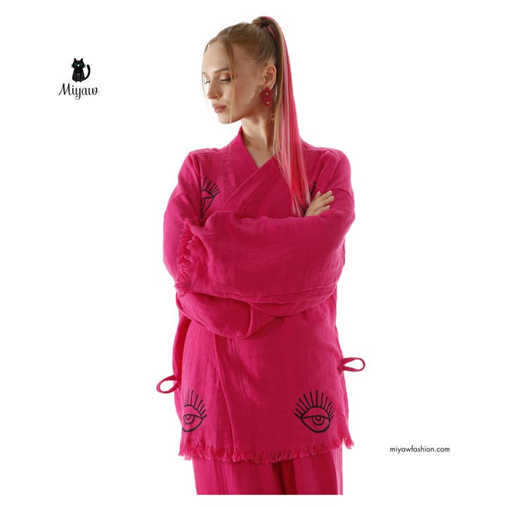 Fucsia Conjuntos de pijama de algodón, conjuntos de pijama rosa, conjuntos de descanso de algodón de venta al por mayor en Faire4