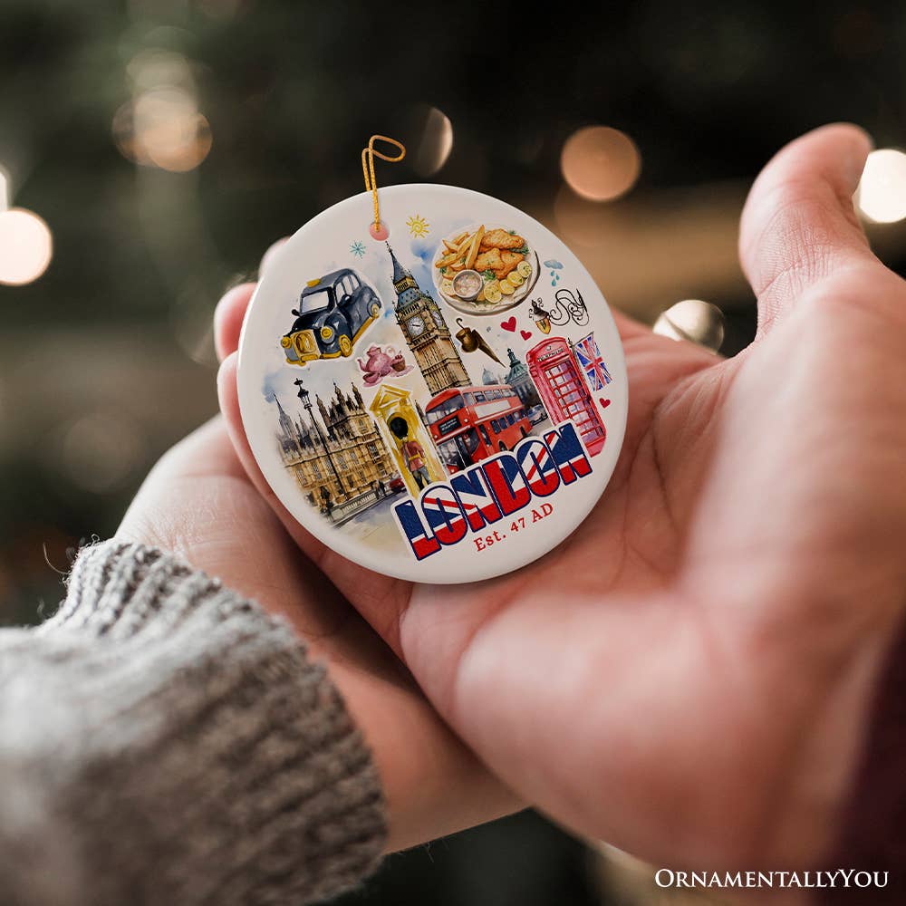 OrnamentallyYou – wholesale Ornament – Classic London Artwork City Full of Landmarks Ornament4