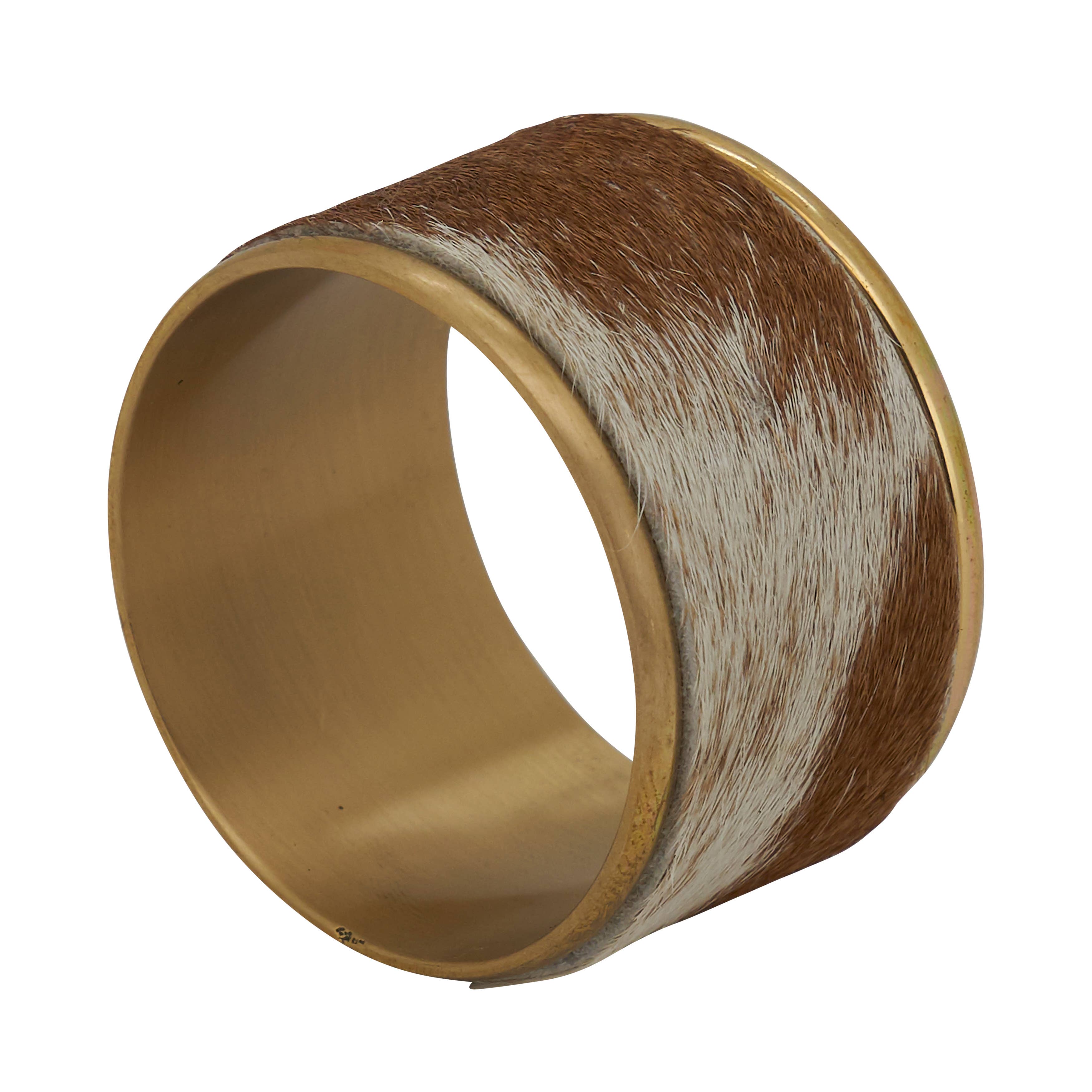 Brown Cow Hide Napkin Ring for wholesale on Faire0