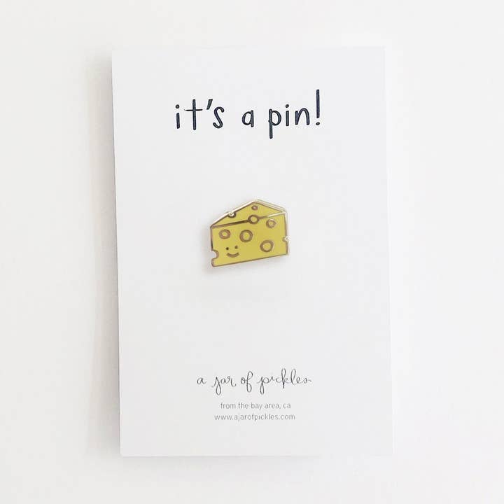 Cheese Slice Pin for wholesale by A Jar Of Pickles