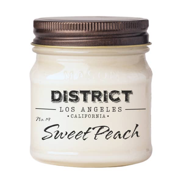 Sweet Peach | Bougie Mason en pot de 8 oz pour la vente par District Los Angeles
