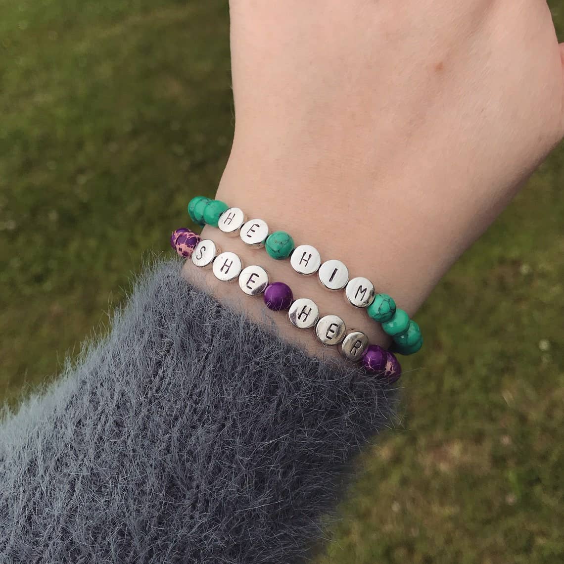 Black Tied - Wholesale Beaded Bracelet - Pronouns Bead Bracelet | He She They Xe Ze LGBT Pride Ally2