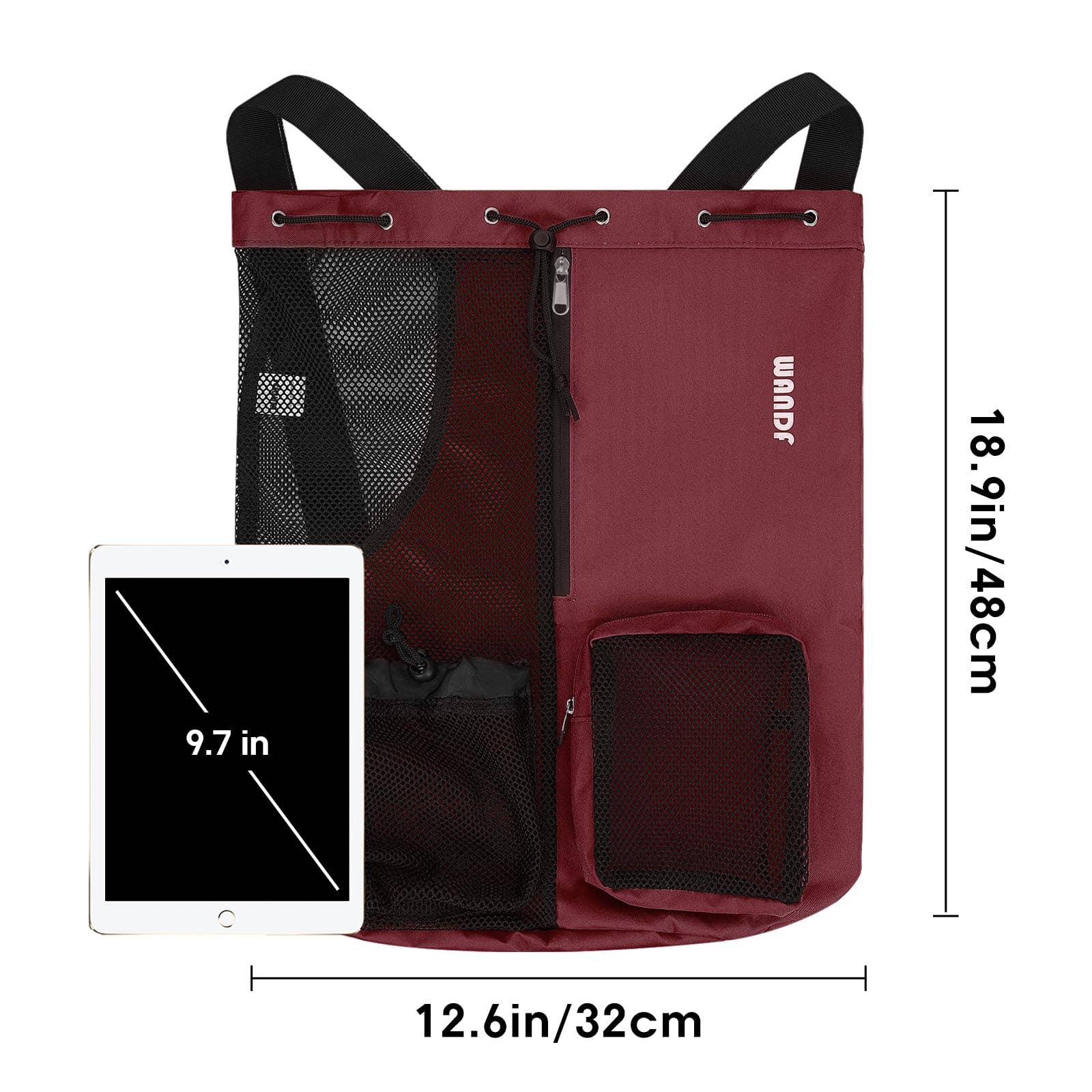 wandf - Wholesale Beach Bag - WANDF Mesh Drawstring Backpack with Wet Pocket Beach Bag93