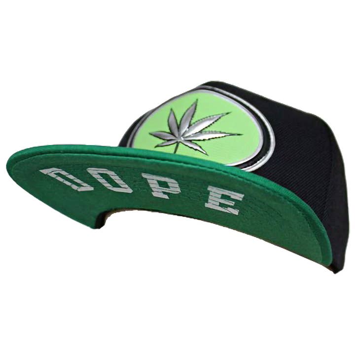 Cap Zone - Wholesale Flat Brim Cap - Unisex - Marijuana Chrome Logo Tweed Flat Brim Cap2