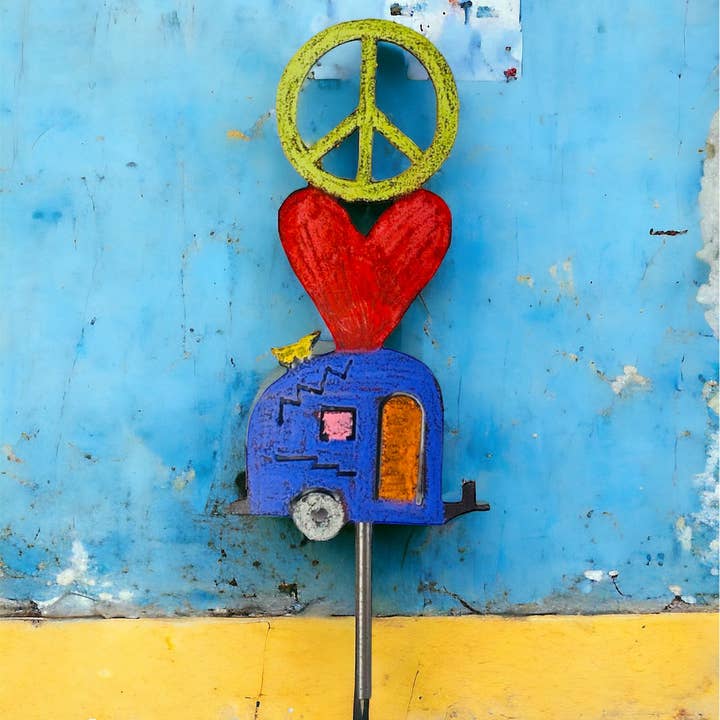 Släpväxtpåle husbil trädgårdsskötsel KOA retro hippie USA för wholesale av Whimsies