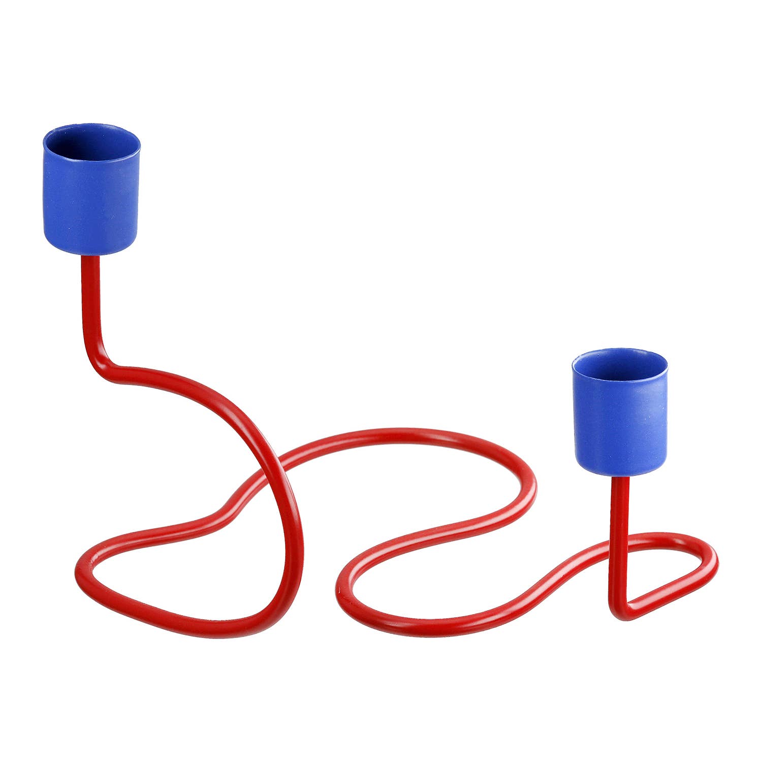 Bleu/rouge Chandelier Bend 2 bras assortis, hauteur 17,5 cm en vente sur Faire4