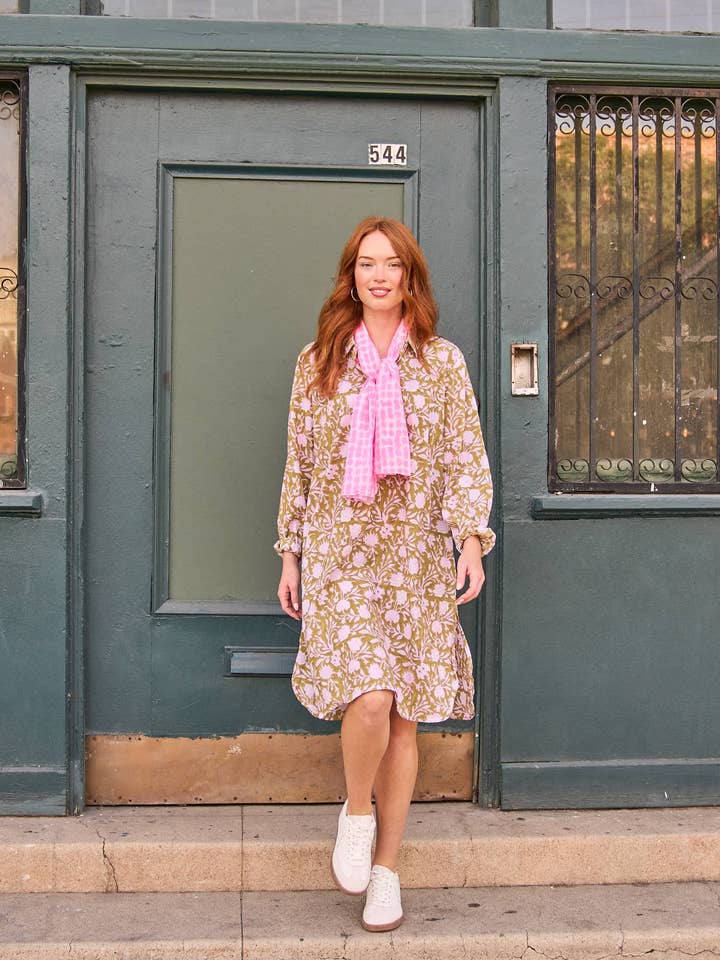 Vestido Camisero Buen Novio - Floral Escape Aceite de Oliva/Lavanda para venta al por mayor de and for Good