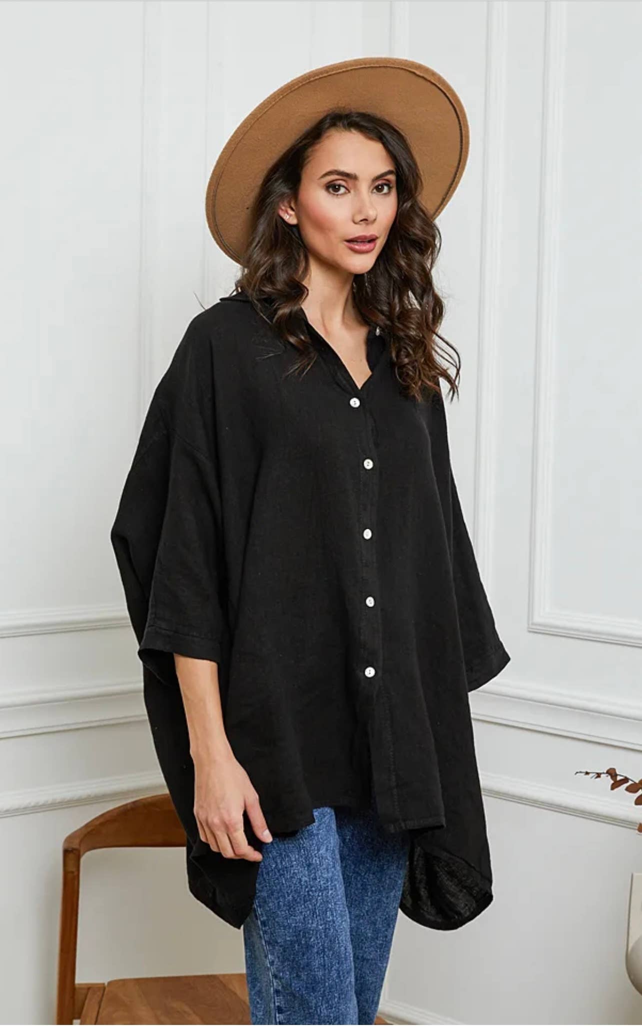 LÉA & LUC - Wholesale Button Down Shirt - Women's - 100% Linen Shirt REF. 285840