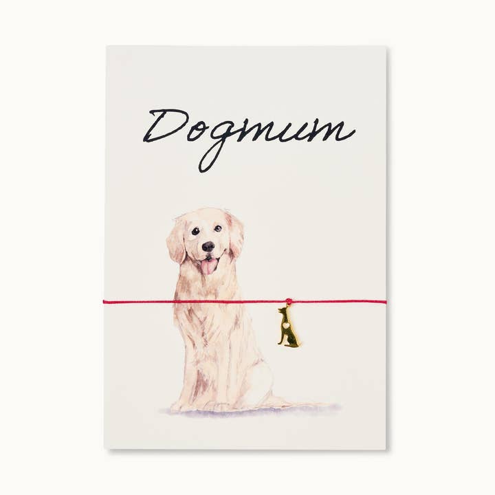 Armbandskort: Dogmum - Goldie för wholesale av by Vivi.