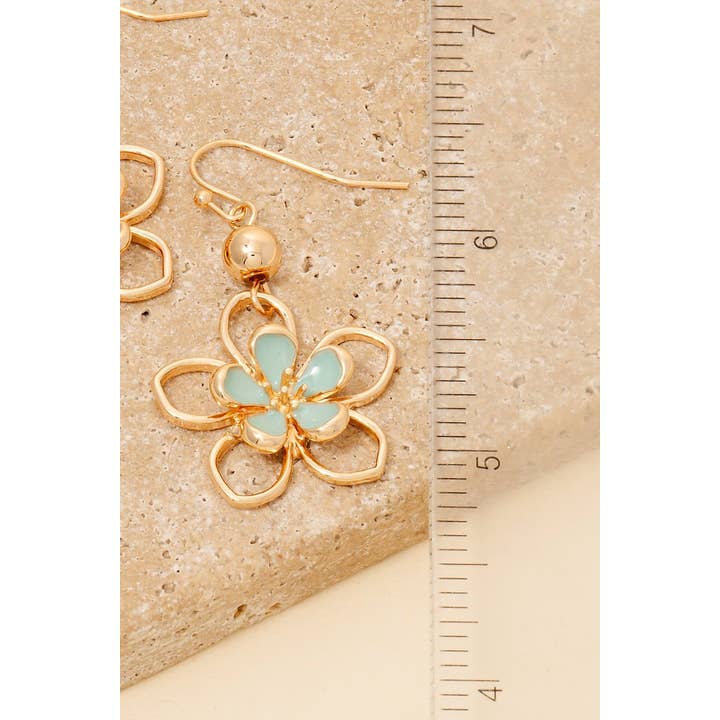 Anarchy Street - Wholesale Dangle Earrings - Epoxy And Wire Flower Dangle Earrings