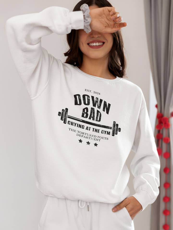 Taylor TTPD Down Bad Crying At The Gym Crewneck (Copy) for wholesale by YellowBridge