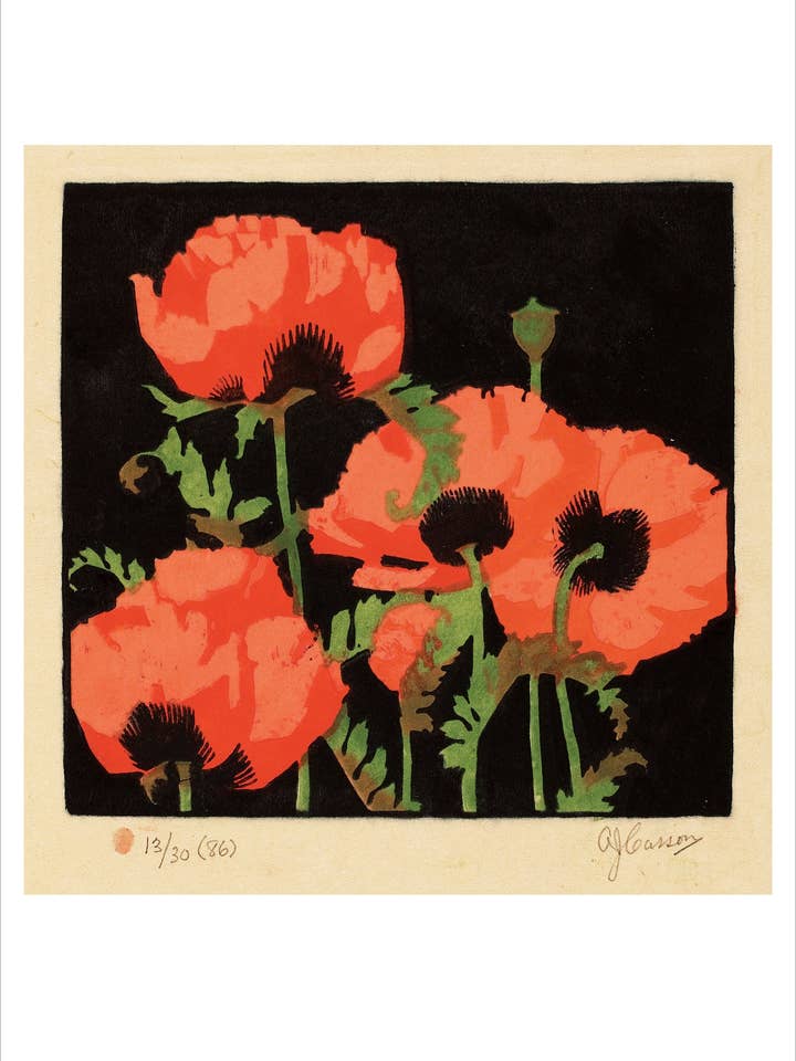 A. J. Casson: Oriental Poppies Postcard for wholesale by Pomegranate