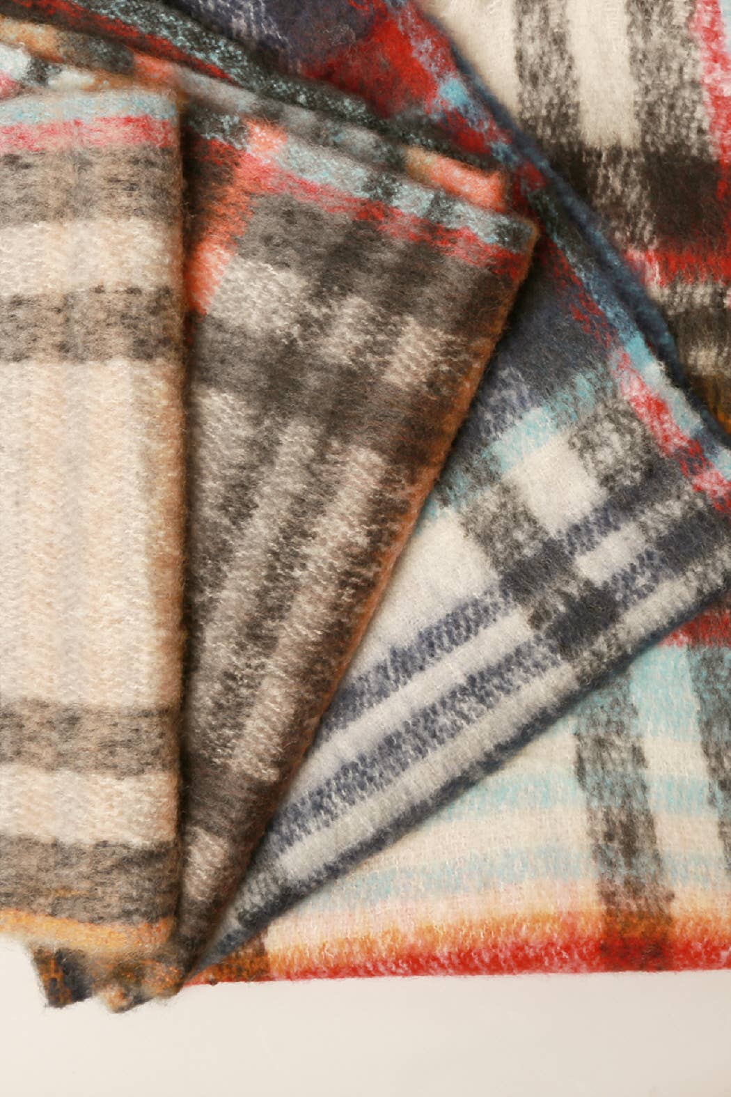 Fashion City - Wholesale Scarf - Women's - Women's Multi Stripe Cozy Scarf w Fringe1