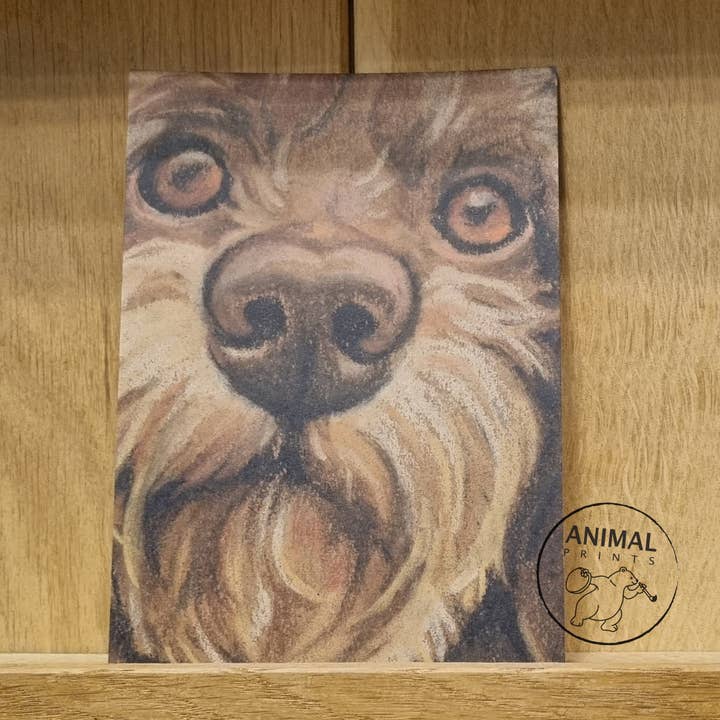 Kraft card A6 format (postcard) - card number 18 - Dachshund (per 5 pieces) for wholesale by Animal Prints