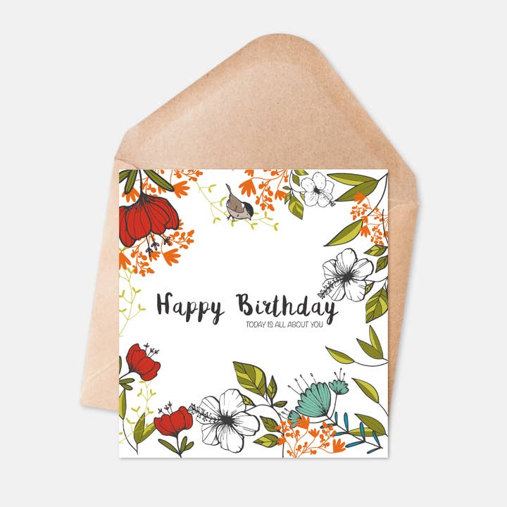 Biglietto di auguri di buon compleanno - Oggi è tutto su di te! per la vendita all'ingrosso da parte di Ilana Ewing Designs