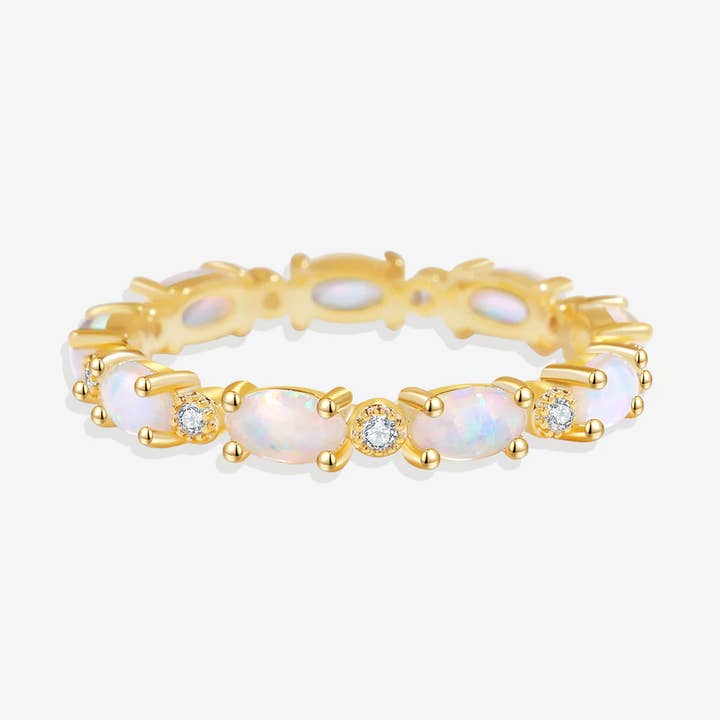 Fire Opal Eternity Band för wholesale av Mint & Lily