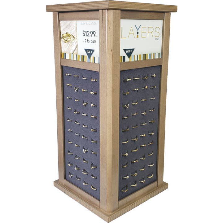 D Layers Rings Starter Package: 160 Gold Rings Free Display for wholesale by Center Court