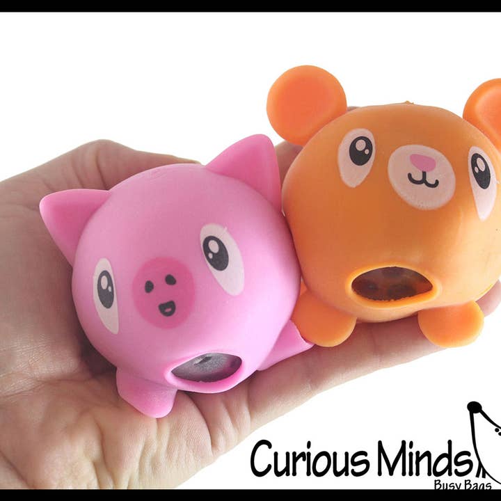 Curious Minds Toys - Wholesale Squishy Toy - Kids & Baby - 1Â Animal Water Bead Filled Squeeze Stress Balls - Pig, Pand